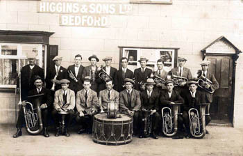 brass band outside Coach and Horses 1920s